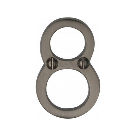 Heritage Brass Door Furniture Matt Bronze / Numerals / 8 Heritage Brass - Numeral 8 Face Fix 51mm (2") Matt Bronze Finish