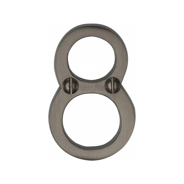 Heritage Brass Door Furniture Matt Bronze / Numerals / 8 Heritage Brass - Numeral 8 Face Fix 51mm (2") Matt Bronze Finish