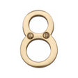 Heritage Brass Door Furniture Polished Brass / Numerals / 8 Heritage Brass - Numeral 8 Face Fix 51mm (2") Polished Brass Finish