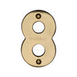 Heritage Brass Door Furniture Polished Brass / Numerals / 8 Heritage Brass - Numeral 8 Face Fix 76mm (3") Polished Brass Finish