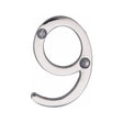 Heritage Brass Door Furniture Polished Chrome / Numerals / 9 Heritage Brass - Numeral 9 Face Fix 51mm (2") Polished Chrome Finish