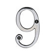 Heritage Brass Door Furniture Polished Chrome / Numerals / 9 Heritage Brass - Numeral 9 Face Fix 76mm (3") Polished Chrome Finish