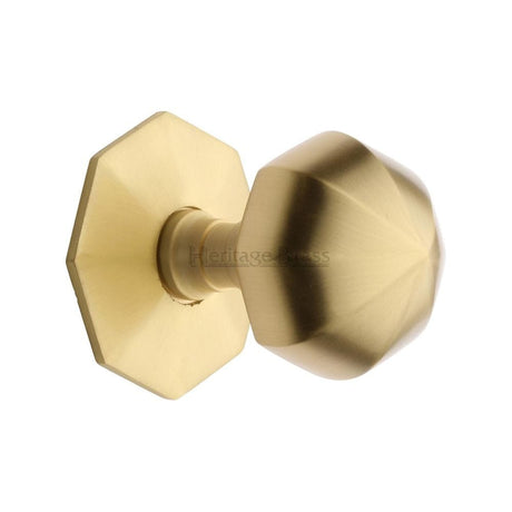 Heritage Brass Door Furniture Satin Brass / Octagonal Centre Door Knob Heritage Brass - Octagon Centre Door Knob 2 1/2" Satin Brass Finish