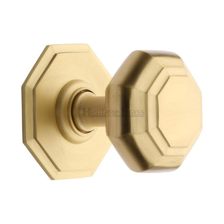 Heritage Brass Door Furniture Satin Brass / Octagonal Centre Door Knob Heritage Brass - Octagon Centre Door Knob 3" Satin Brass Finish