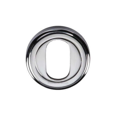 Heritage Brass Door Furniture Polished Chrome / Oval Profile Escutcheons Heritage Brass - Oval Profile Cylinder Escutcheon Polished Chrome Finish