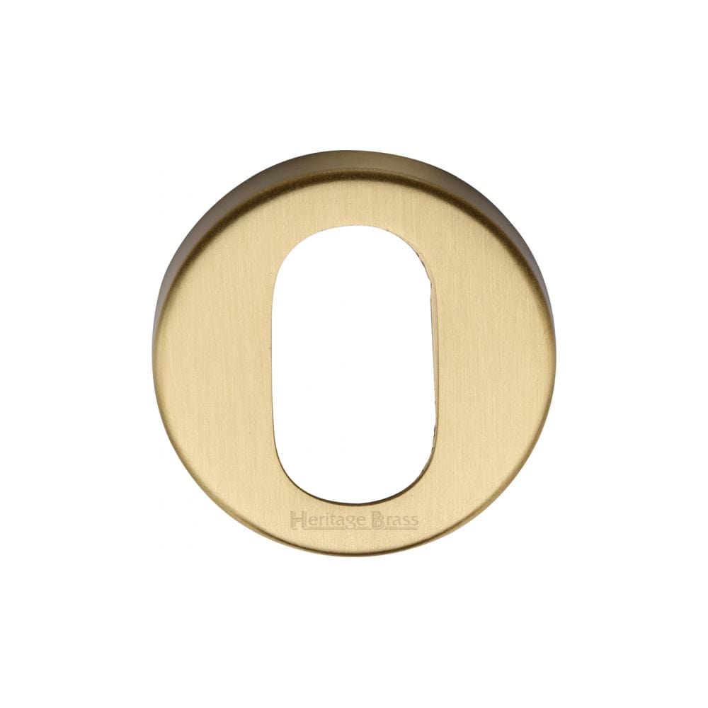 Heritage Brass Door Furniture Satin Brass / Oval Profile Escutcheons Heritage Brass - Oval Profile Cylinder Escutcheon Satin Brass Finish