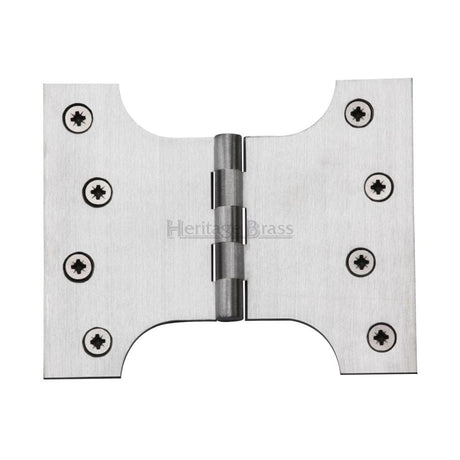 Heritage Brass Hinges Satin Chrome / Parliament Hinges / 4" x (102mm) Heritage Brass - Parliament Hinge Brass 4" x 3" x 5" Satin Chrome Finish