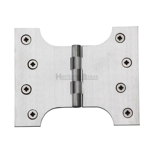 Heritage Brass Hinges Satin Chrome / Parliament Hinges / 4" x (102mm) Heritage Brass - Parliament Hinge Brass 4" x 3" x 5" Satin Chrome Finish