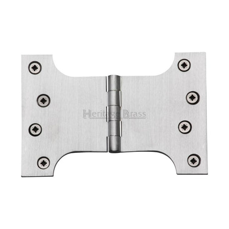 Heritage Brass Hinges Satin Chrome / Parliament Hinges / 4" x (102mm) Heritage Brass - Parliament Hinge Brass 4" x 4" x 6" Satin Chrome Finish
