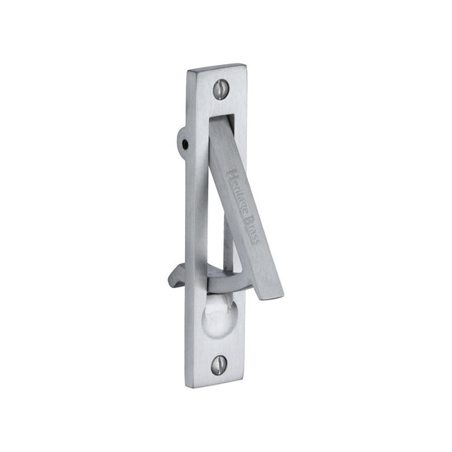 Heritage Brass Door Furniture Satin Chrome / Door Edge Pull Heritage Brass - Pocket Door Edge Pull Satin Chrome Finish