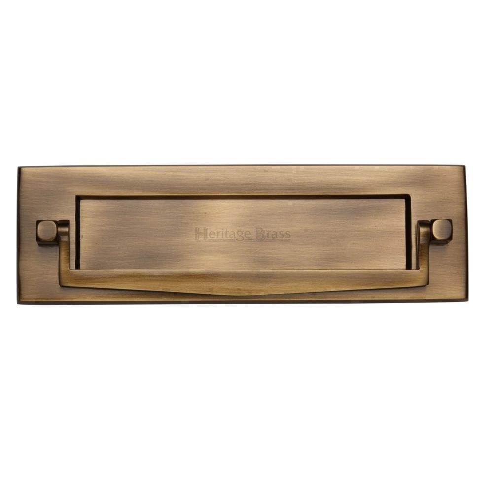 Heritage Brass Door Furniture Antique Brass / Postal Knockers / 254 x 79mm (10 x 3") Heritage Brass - Postal Knocker 254 x 79mm - Antique Brass Finish
