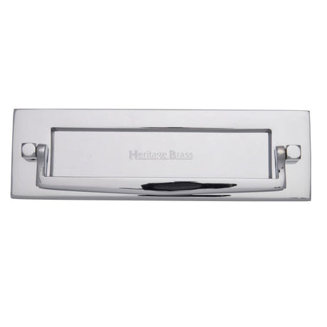 Heritage Brass Door Furniture Polished Chrome / Postal Knockers / 254 x 79mm (10 x 3") Heritage Brass - Postal Knocker 254 x 79mm - Polished Chrome Finish