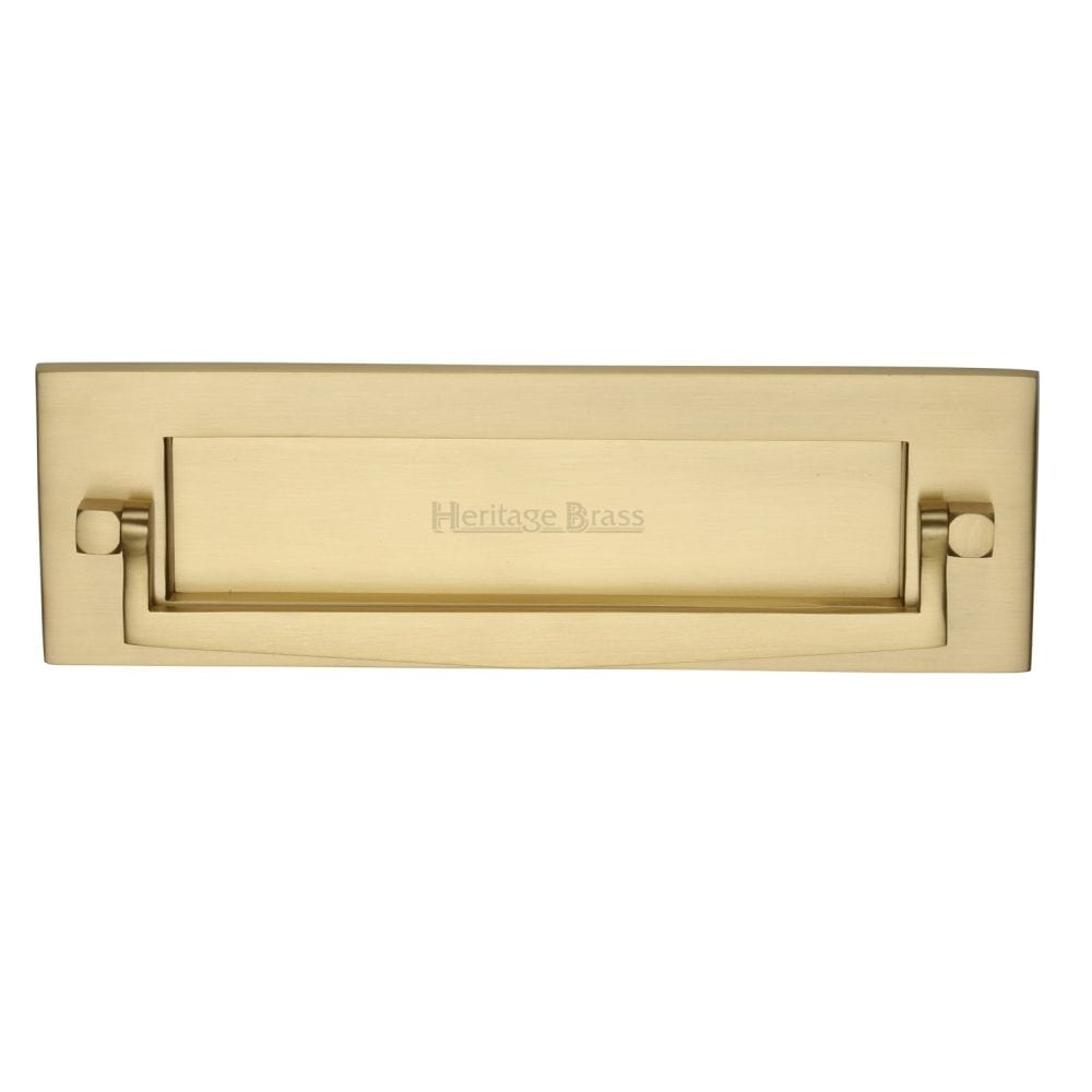 Heritage Brass Door Furniture Satin Brass / Postal Knockers / 254 x 79mm (10 x 3") Heritage Brass - Postal Knocker 254 x 79mm - Satin Brass Finish