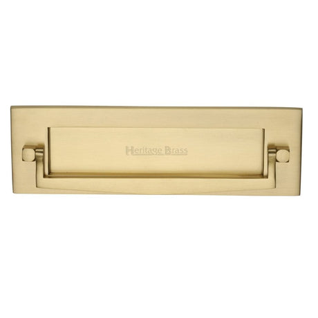 Heritage Brass Door Furniture Satin Brass / Postal Knockers / 254 x 79mm (10 x 3") Heritage Brass - Postal Knocker 254 x 79mm - Satin Brass Finish