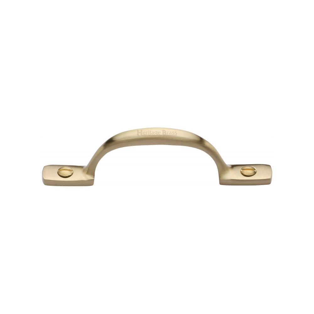 Heritage Brass Door Furniture Satin Brass / Pull Handles (Face Fix) Heritage Brass - Pull Handle Russell Design 102mm Satin Brass Finish