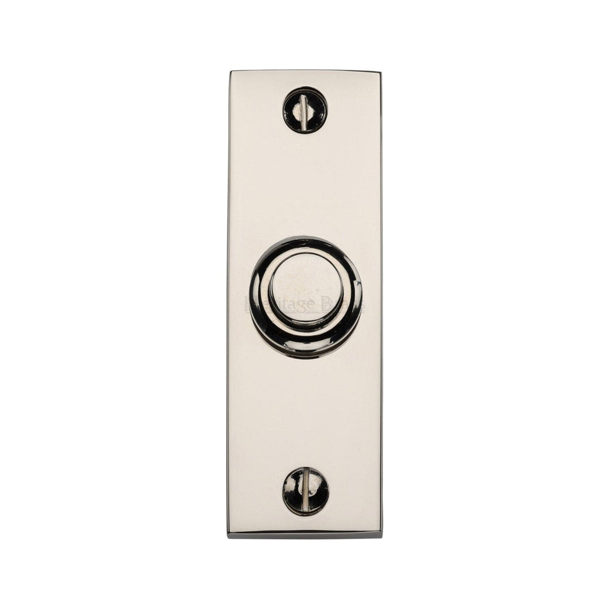 Heritage Brass Door Furniture Polished Nickel / Rectangular Bell Push Heritage Brass - Rectangular Bell Push Polished Nickel finish