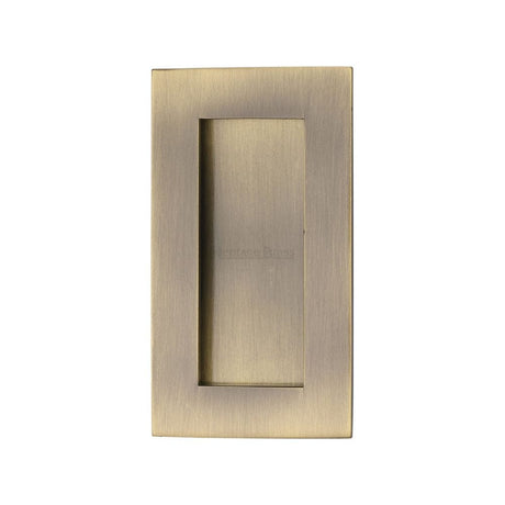 Heritage Brass Door Furniture Antique Brass / Flush Handle / Rectangular Heritage Brass - Rectangular Flush Pull 105 x 58mm Antique Brass Finish