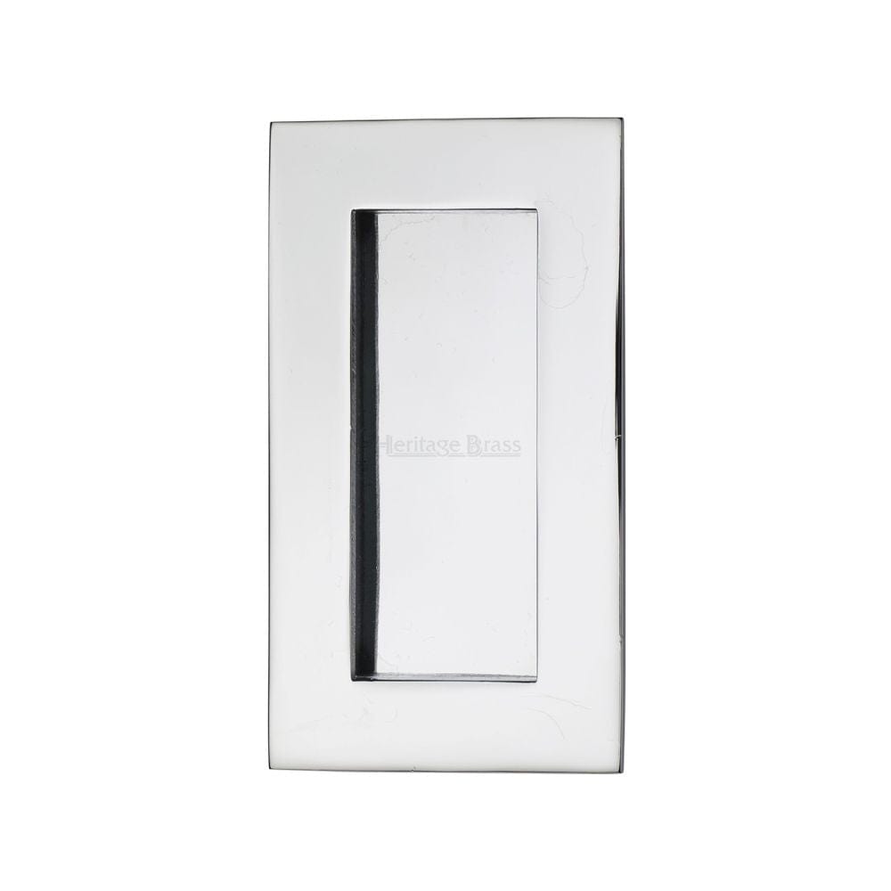 Heritage Brass Door Furniture Polished Chrome / Flush Handle / Rectangular Heritage Brass - Rectangular Flush Pull 105 x 58mm Polished Chrome Finish