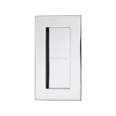 Heritage Brass Door Furniture Polished Chrome / Flush Handle / Rectangular Heritage Brass - Rectangular Flush Pull 105 x 58mm Polished Chrome Finish