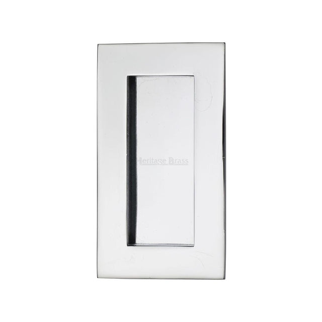 Heritage Brass Door Furniture Polished Chrome / Flush Handle / Rectangular Heritage Brass - Rectangular Flush Pull 105 x 58mm Polished Chrome Finish