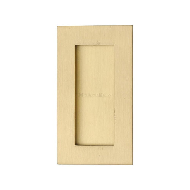 Heritage Brass Door Furniture Satin Brass / Flush Handle / Rectangular Heritage Brass - Rectangular Flush Pull 105 x 58mm Satin Brass Finish
