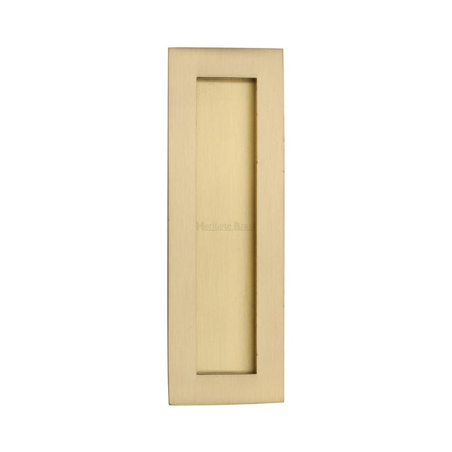 Heritage Brass Door Furniture Satin Brass / Flush Handle / Rectangular Heritage Brass - Rectangular Flush Pull 175 x 58mm Satin Brass Finish