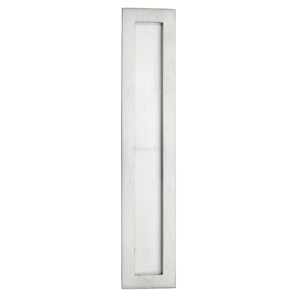 Heritage Brass Door Furniture Satin Chrome / Flush Handle / Rectangular Heritage Brass - Rectangular Flush Pull 300 x 58mm Satin Chrome Finish
