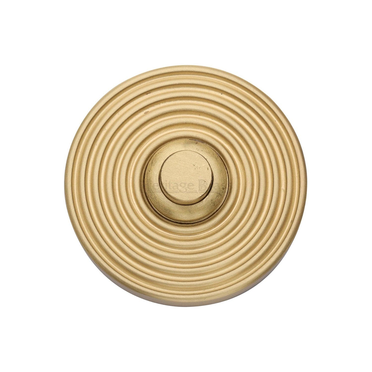 Heritage Brass Door Furniture Satin Brass / Reeded Bell Push Heritage Brass - Reeded Bell Push Satin Brass finish
