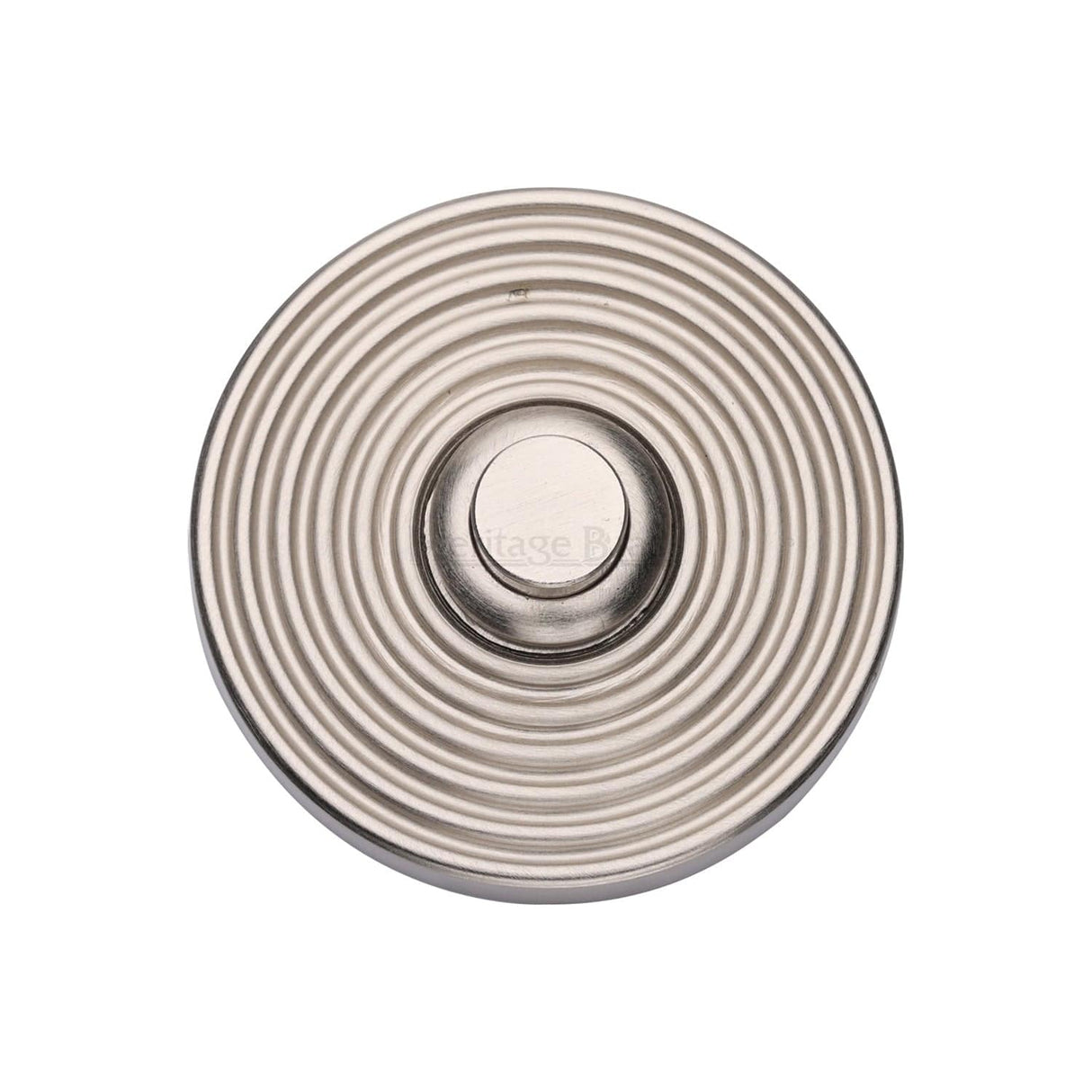 Heritage Brass Door Furniture Satin Nickel / Reeded Bell Push Heritage Brass - Reeded Bell Push Satin Nickel finish