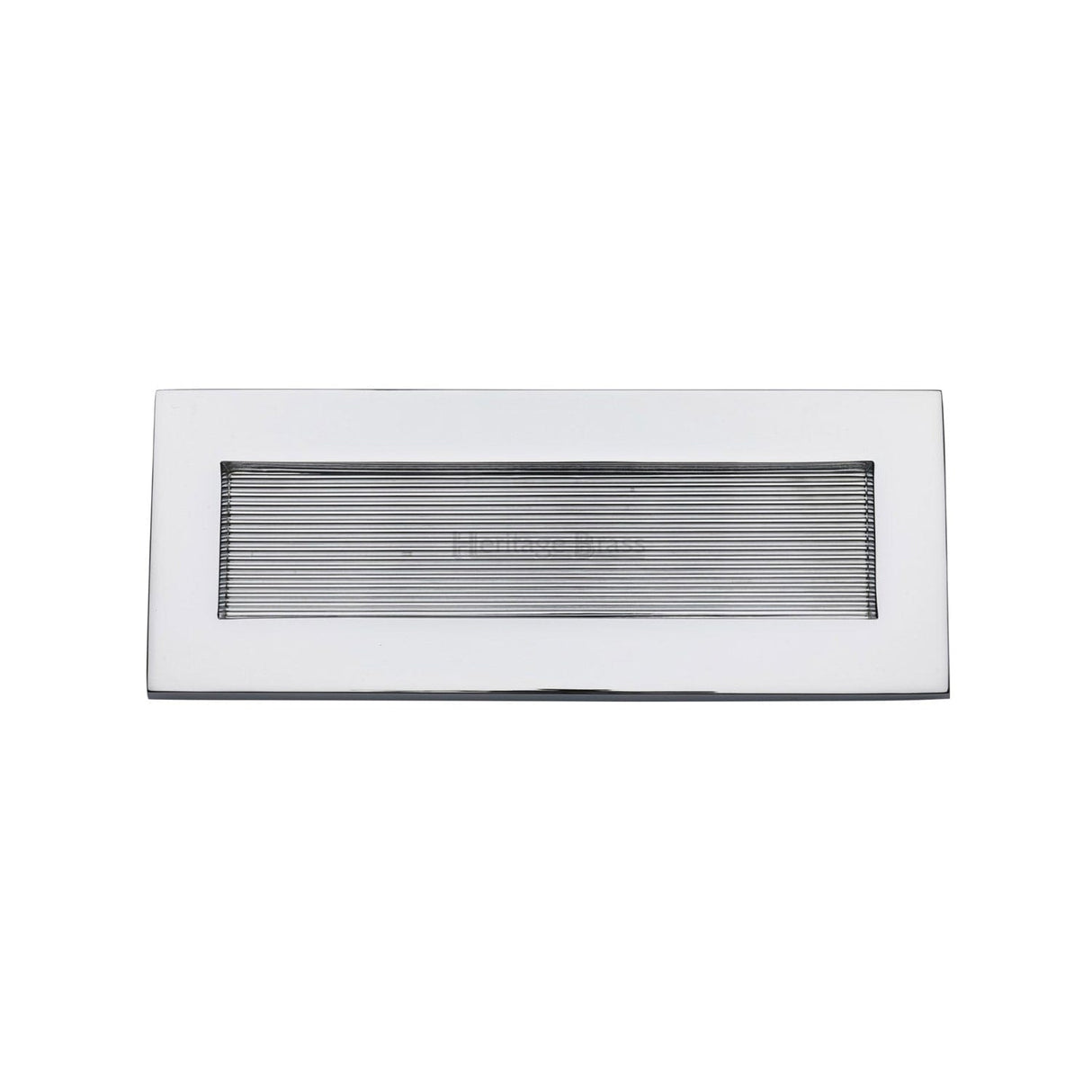 Heritage Brass Door Furniture Polished Chrome / Letter Plates / 254 x 102mm (10 x 4") Heritage Brass - Reeded Letterplate 10" x 4" Polished Chrome finish