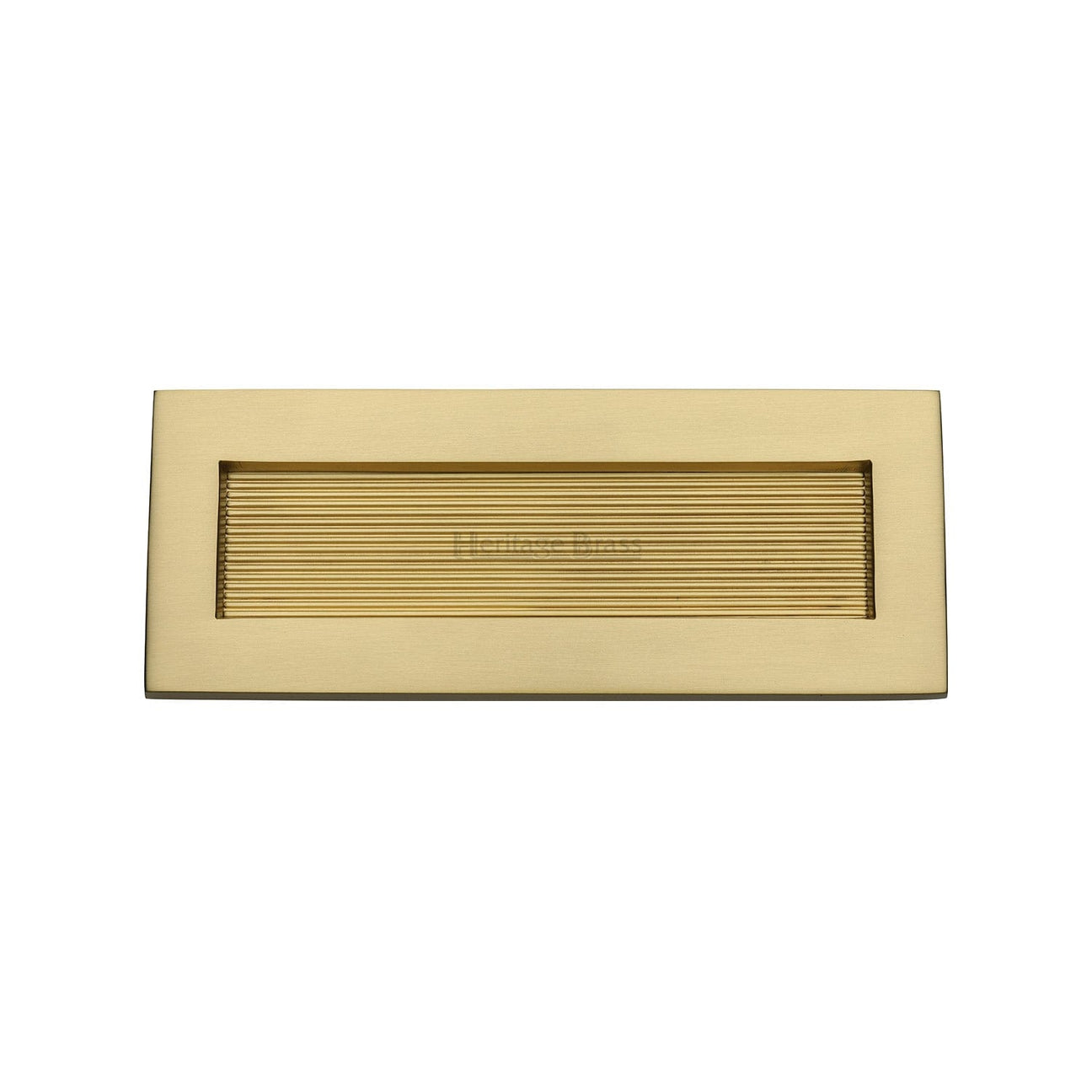 Heritage Brass Door Furniture Satin Brass / Letter Plates / 254 x 102mm (10 x 4") Heritage Brass - Reeded Letterplate 10 x 4 Satin Brass finish