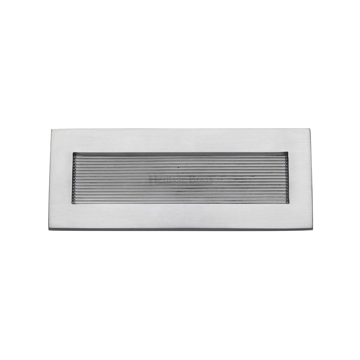 Heritage Brass Door Furniture Satin Chrome / Letter Plates / 254 x 102mm (10 x 4") Heritage Brass - Reeded Letterplate 10" x 4" Satin Chrome finish