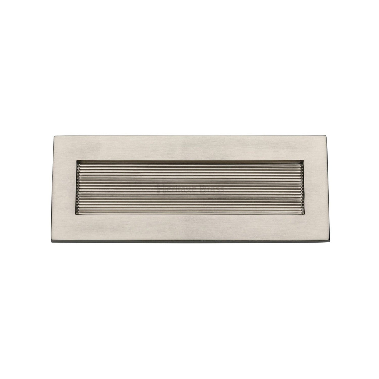 Heritage Brass Door Furniture Satin Nickel / Letter Plates / 254 x 102mm (10 x 4") Heritage Brass - Reeded Letterplate 10" x 4" Satin Nickel finish