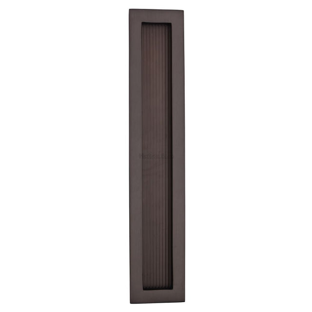Heritage Brass Door Furniture Matt Bronze / Flush Handle / Rectangular Heritage Brass - Reeded Rectangular Flush Pull 300 x 58mm Matt Bronze Finish