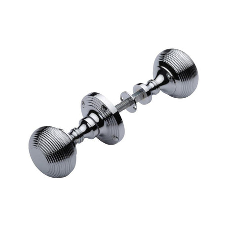 Heritage Brass Door Furniture Polished Chrome / Rim Knobs Heritage Brass - Reeded Rim Knob Polished Chrome Finish