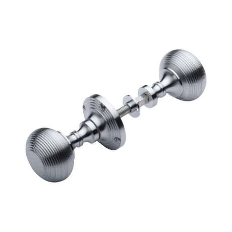 Heritage Brass Door Furniture Satin Chrome / Rim Knobs Heritage Brass - Reeded Rim Knob Satin Chrome Finish