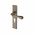 Heritage Brass Door Furniture Antique Brass / Euro Profile Lock Handles Heritage Brass - Roma Reeded Euro Profile Antique Brass finish