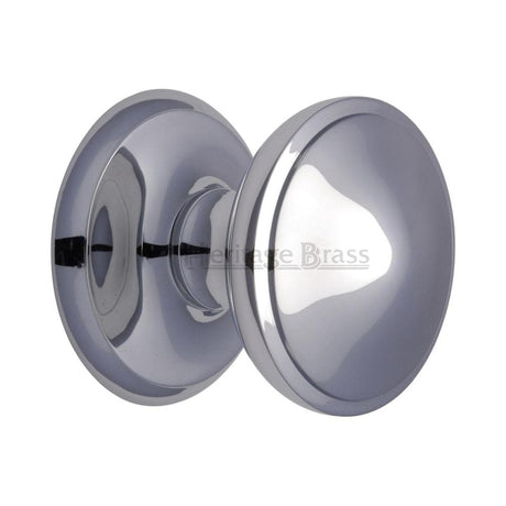 Heritage Brass Door Furniture Polished Chrome / Round Centre Door Knob Heritage Brass - Round Centre Door Knob 3" Polished Chrome Finish