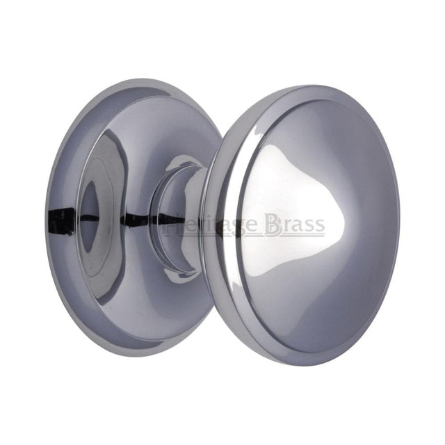 Heritage Brass Door Furniture Polished Chrome / Round Centre Door Knob Heritage Brass - Round Centre Door Knob 3" Polished Chrome Finish