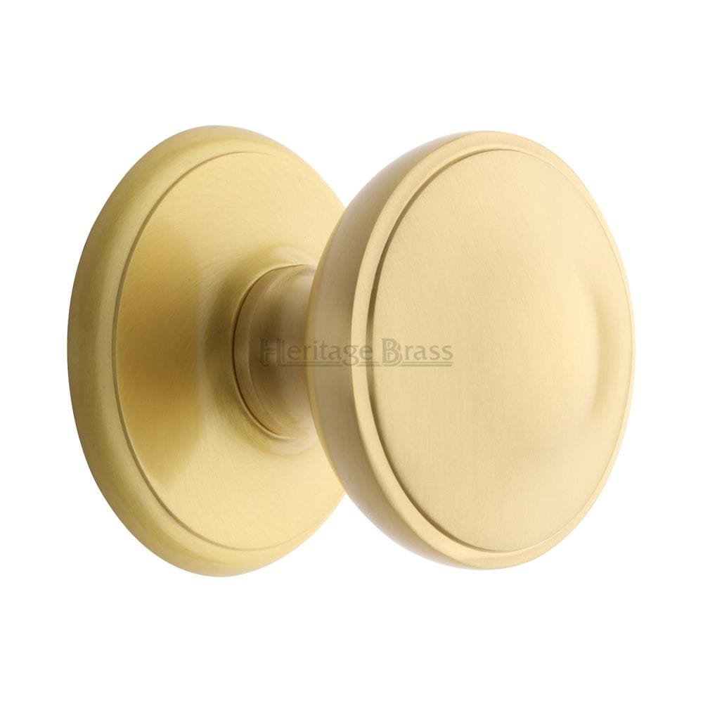 Heritage Brass Door Furniture Satin Brass / Round Centre Door Knob Heritage Brass - Round Centre Door Knob 3" Satin Brass Finish