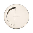 Heritage Brass Door Furniture Polished Nickel / Flush Handle / Round Heritage Brass - Round Half Moon Flush Pull Polished Nickel Finish