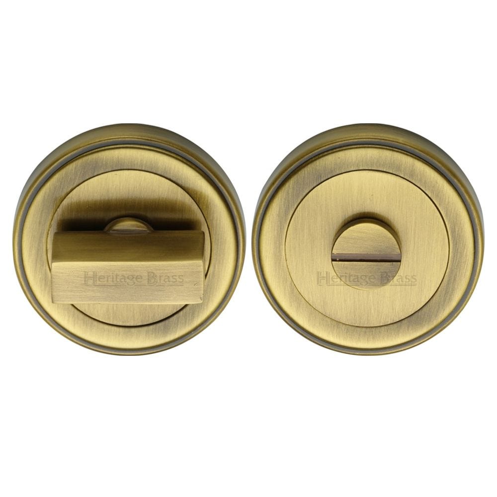 Heritage Brass Door Furniture Antique Brass / Yes Heritage Brass - Round Turn & Release Cylinder with stepped edge Antique