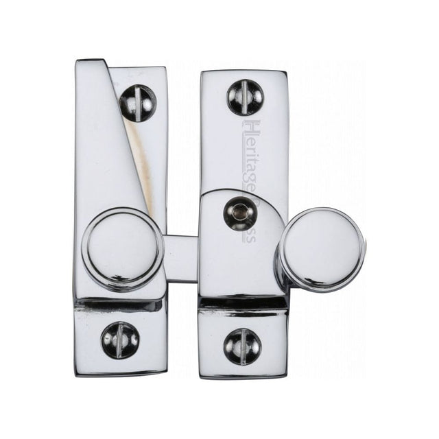 Heritage Brass Window Furniture Polished Chrome / Sash Window Quadrant Fasteners / Yes Heritage Brass - Sash Fastener Lockable Polished Chrome Finish