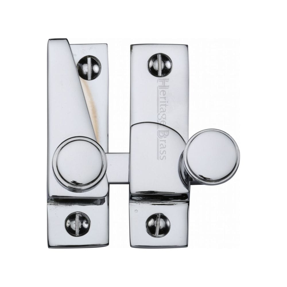 Heritage Brass Window Furniture Polished Chrome / Sash Window Quadrant Fasteners / No Heritage Brass - Sash Fastener Polished Chrome Finish