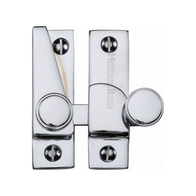 Heritage Brass Window Furniture Polished Chrome / Sash Window Quadrant Fasteners / No Heritage Brass - Sash Fastener Polished Chrome Finish