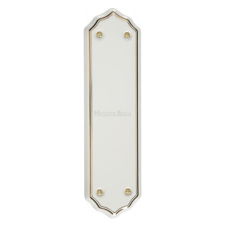 Heritage Brass Door Furniture Porcelain / Finger Plates / 274 x 75mm Heritage Brass - Shaped Fingerplate 274 x 75mm - Gold Line