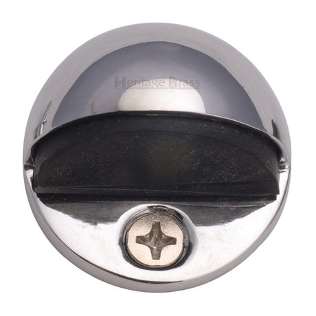 Heritage Brass Door Furniture Polished Chrome / Floor Door Stop Heritage Brass - Shielded Door Stop Polished Chrome Finish