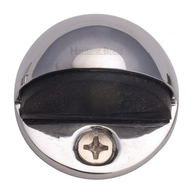 Heritage Brass Door Furniture Polished Chrome / Floor Door Stop Heritage Brass - Shielded Door Stop Polished Chrome Finish