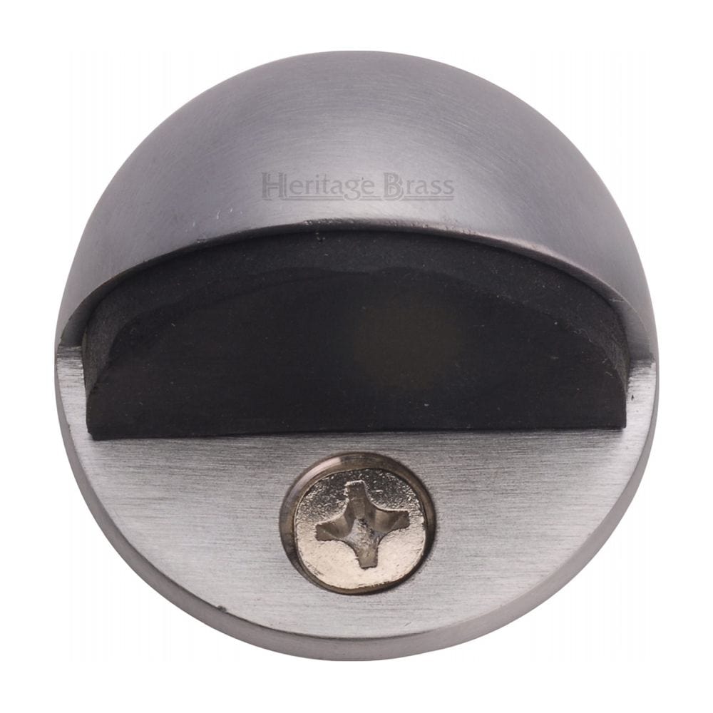 Heritage Brass Door Furniture Satin Chrome / Floor Door Stop Heritage Brass - Shielded Door Stop Satin Chrome Finish