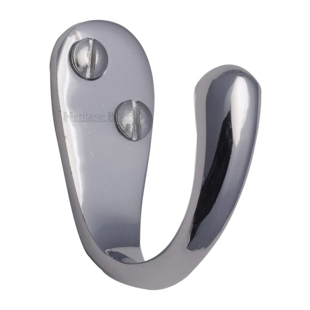Heritage Brass Accessories Polished Chrome / Single Coat Hooks Heritage Brass - Single Robe Hook Polished Chrome Finish